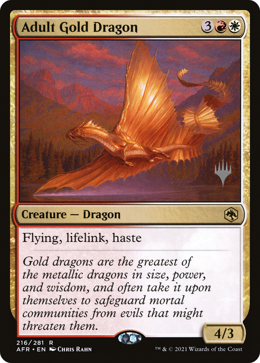 Adult Gold Dragon (PPAFR-216) [Adventures in the Forgotten Realms Promos] MTG Single Wizards of the Coast