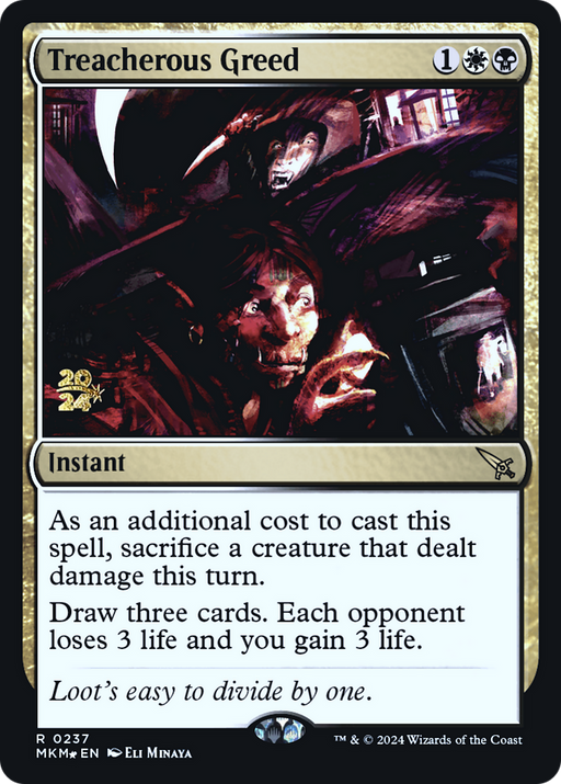 Treacherous Greed (PRE-237) [Murders at Karlov Manor Promos] Foil MTG Single Wizards of the Coast