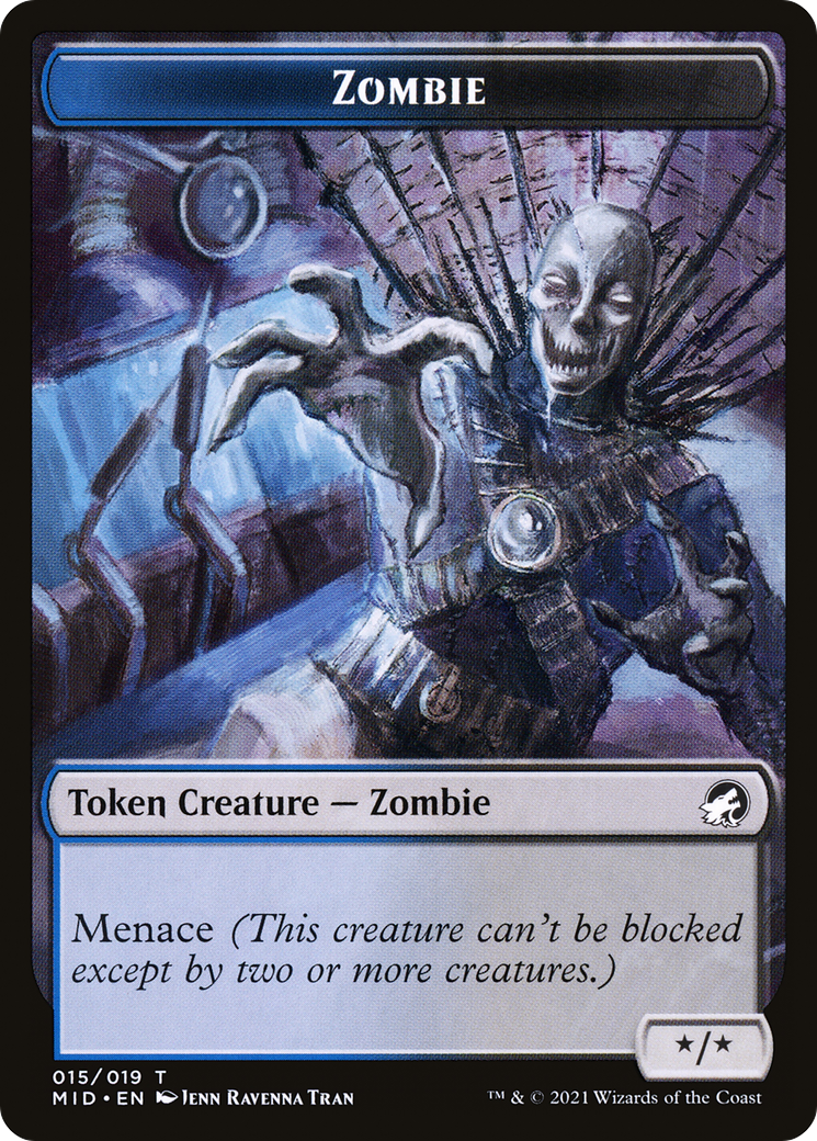 Zombie (TMID-015) [Tokens] Innistrad: Midnight Hunt Tokens Foil MTG Single Wizards of the Coast