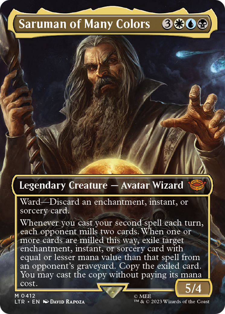 Saruman of Many Colors (LTR-412) [The Lord of the Rings: Tales of Middle-earth] (Borderless) MTG Single Wizards of the Coast