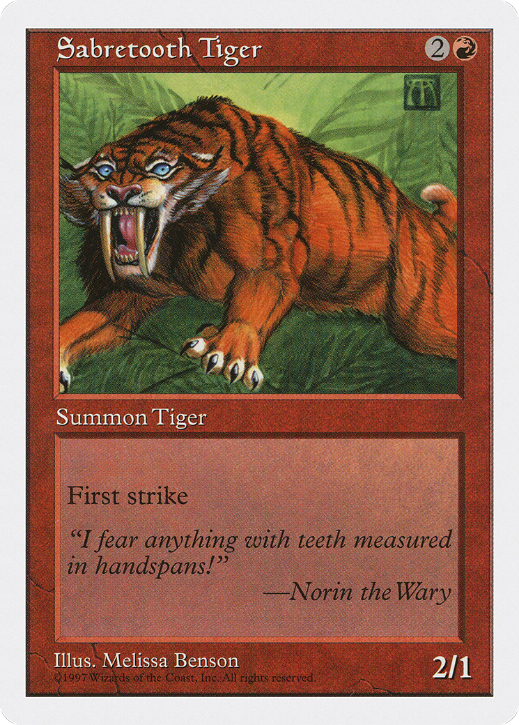 Sabretooth Tiger (5ED-264) [Fifth Edition] MTG Single Wizards of the Coast
