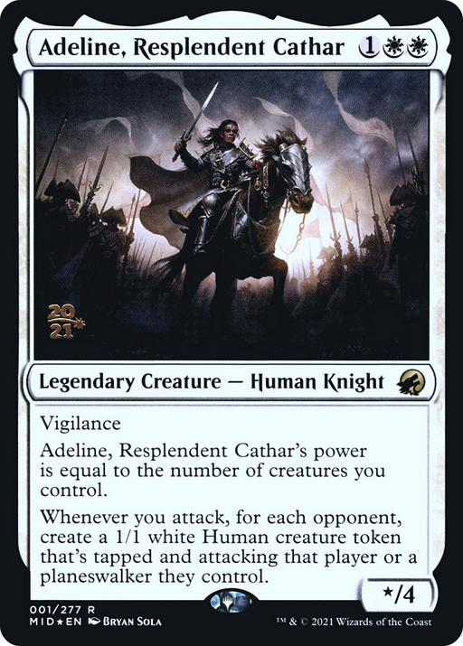 Adeline, Resplendent Cathar (PRE-001) [Innistrad: Midnight Hunt Promos] Foil MTG Single Wizards of the Coast