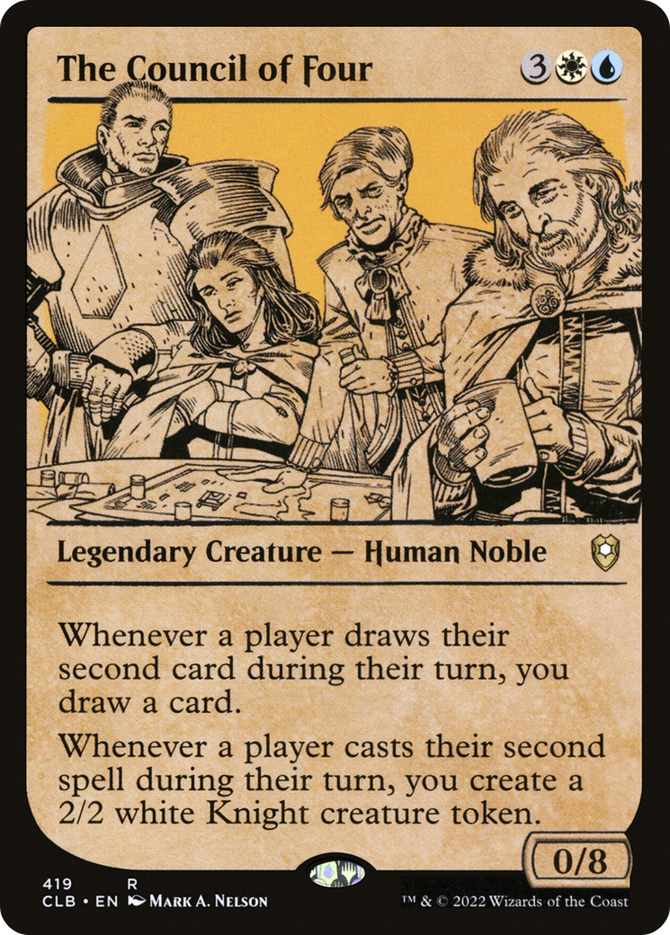 The Council of Four (CLB-419) [Commander Legends: Battle for Baldur's Gate] (Showcase) MTG Single Wizards of the Coast
