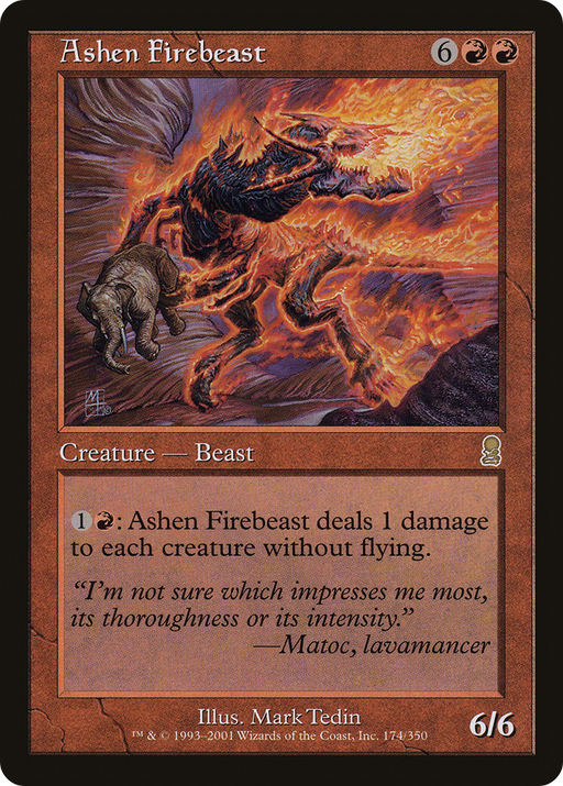 Ashen Firebeast (ODY-174) [Odyssey] MTG Single Wizards of the Coast