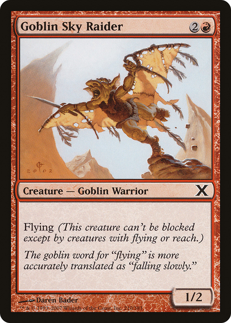 Goblin Sky Raider (10E-210) [Tenth Edition] MTG Single Wizards of the Coast