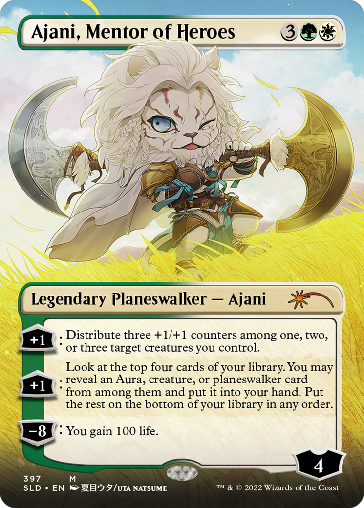 Ajani, Mentor of Heroes (SLD-397) [Secret Lair] Drop (Borderless) Foil MTG Single Wizards of the Coast