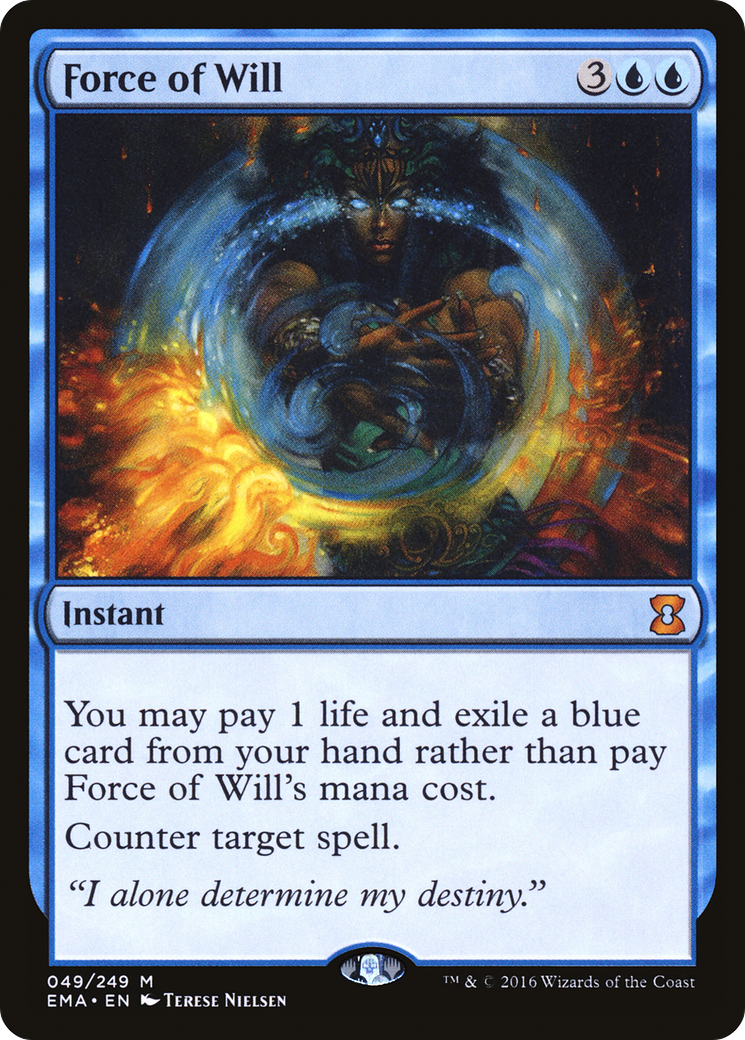 Force of Will (EMA-049) [Eternal Masters] MTG Single Wizards of the Coast