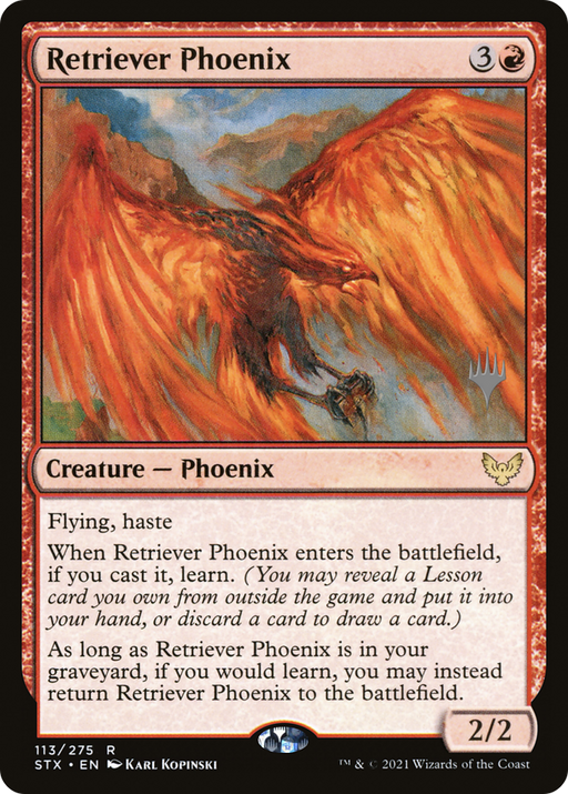Retriever Phoenix (PPSTX-113P) [Strixhaven: School of Mages Promos] Foil MTG Single Wizards of the Coast