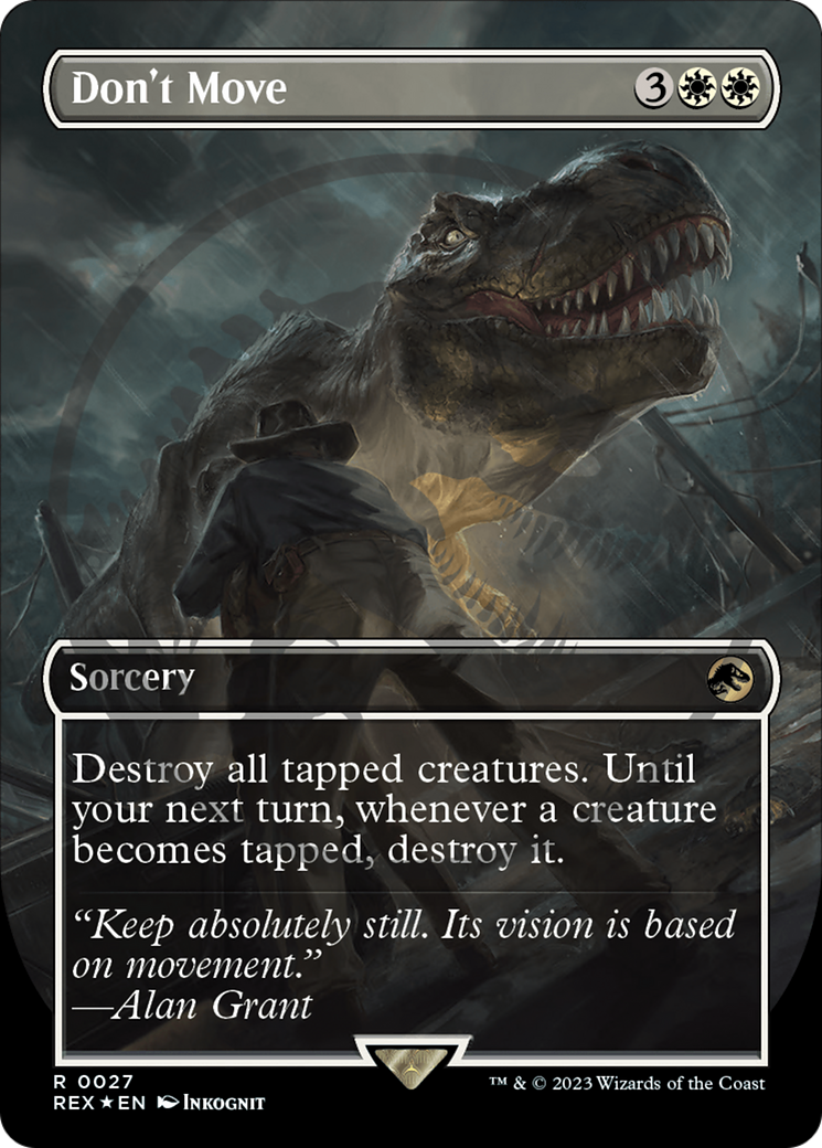 Don't Move (Emblem) (REX-027) [Jurassic World Collection] (Borderless) Foil MTG Single Wizards of the Coast