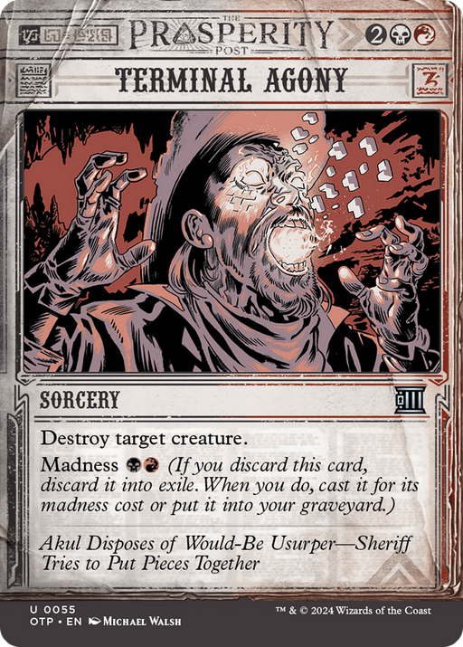Terminal Agony (OTP-055) [Breaking News] (Showcase) (Borderless) MTG Single Wizards of the Coast