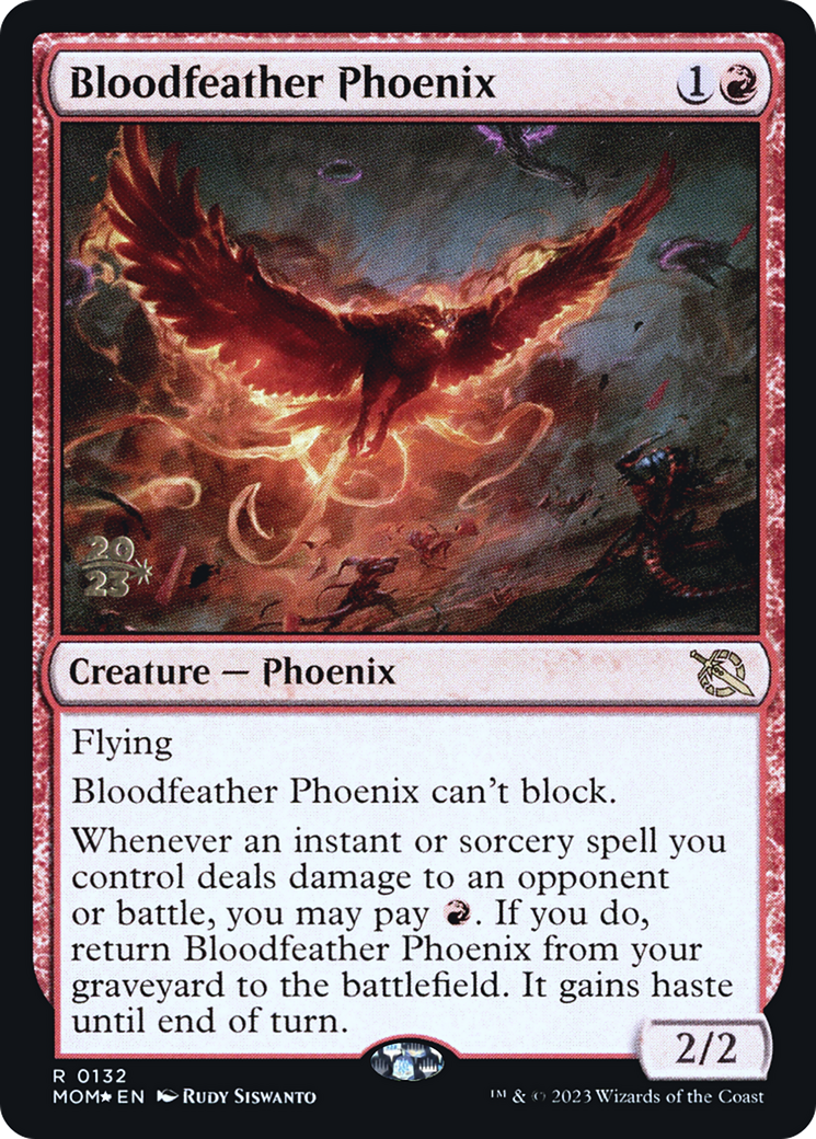 Bloodfeather Phoenix (PRE-132S) [March of the Machine Promos] Foil MTG Single Wizards of the Coast