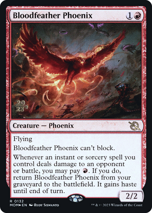 Bloodfeather Phoenix (PRE-132S) [March of the Machine Promos] Foil MTG Single Wizards of the Coast