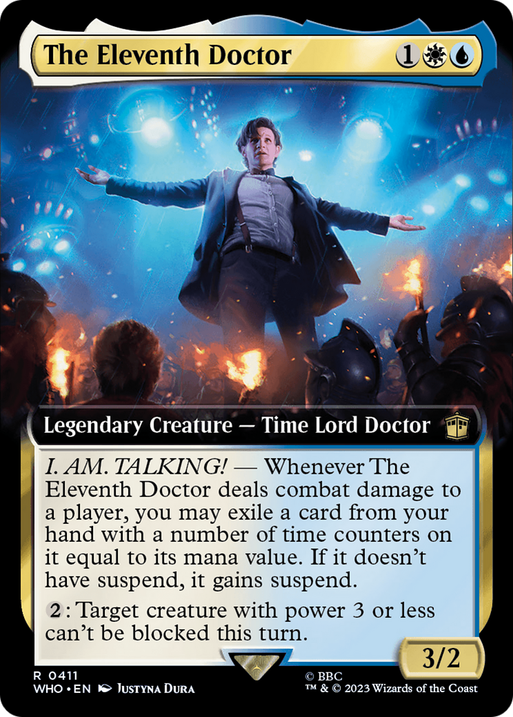 The Eleventh Doctor (WHO-411) [Doctor Who] (Extended Art) Foil MTG Single Wizards of the Coast