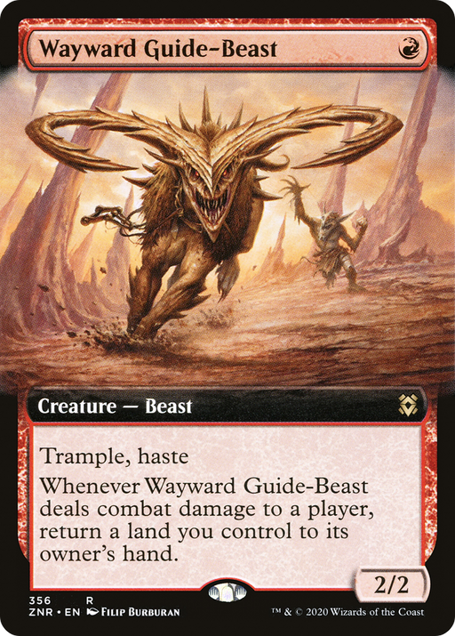 Wayward Guide-Beast (ZNR-356) [Zendikar Rising] (Extended Art) MTG Single Wizards of the Coast