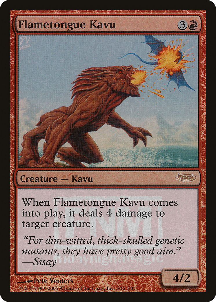 Flametongue Kavu (FNM-003) [Misc] Friday Night Magic 2005 Foil MTG Single Wizards of the Coast