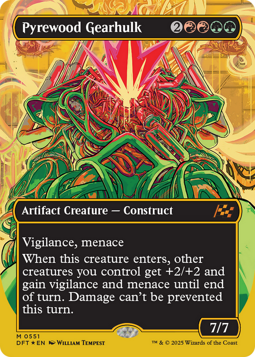 Pyrewood Gearhulk (First-Place Foil) (DFT-551) [Aetherdrift] (Borderless) Foil MTG Single Wizards of the Coast