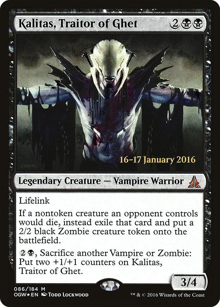 Kalitas, Traitor of Ghet [Oath of the Gatewatch Prerelease Promos] MTG Single Magic: The Gathering