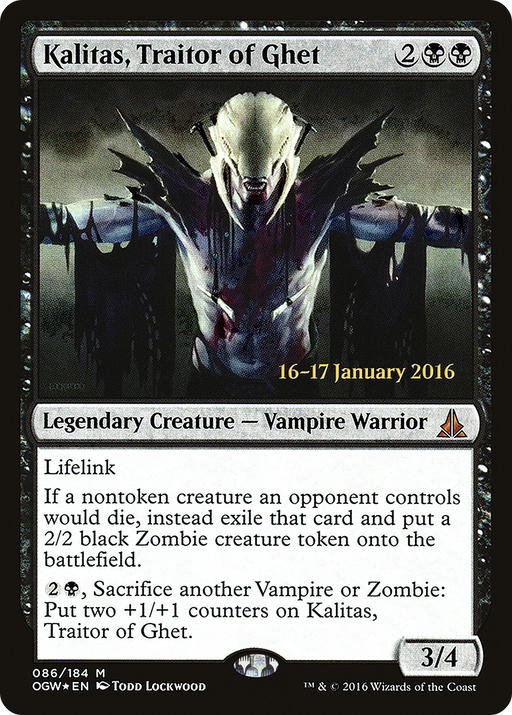 Kalitas, Traitor of Ghet (PRE-086) [Oath of the Gatewatch Promos] Foil MTG Single Wizards of the Coast