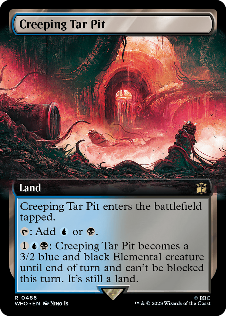 Creeping Tar Pit (WHO-486) [Doctor Who] (Extended Art) MTG Single Wizards of the Coast