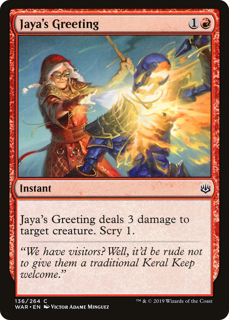 Jaya's Greeting (WAR-136) [War of the Spark] MTG Single Wizards of the Coast