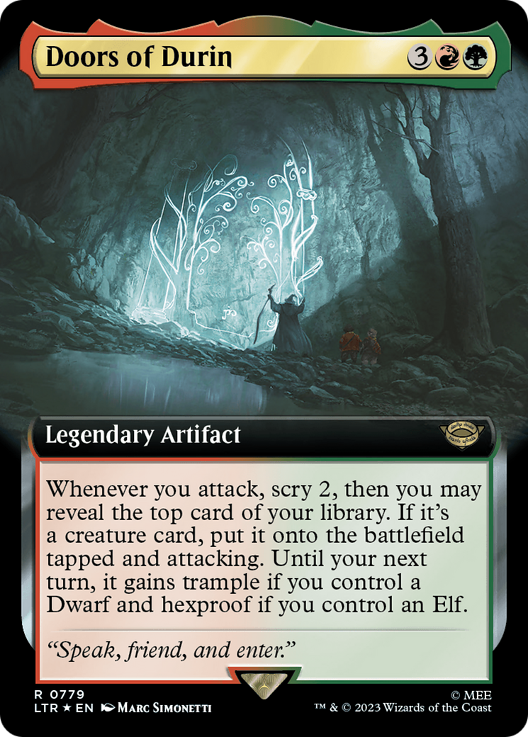 Doors of Durin (Surge Foil) (LTR-779) [The Lord of the Rings: Tales of Middle-earth] (Extended Art) Foil MTG Single Wizards of the Coast