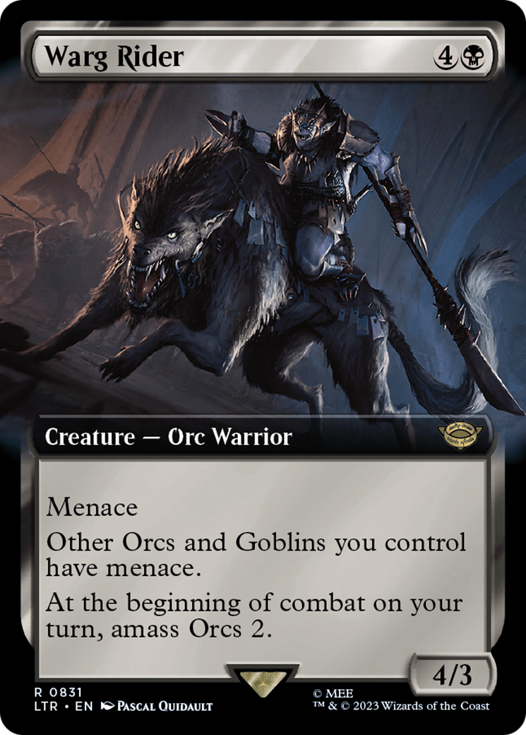 Warg Rider (LTR-831) [The Lord of the Rings: Tales of Middle-earth] (Extended Art) MTG Single Wizards of the Coast