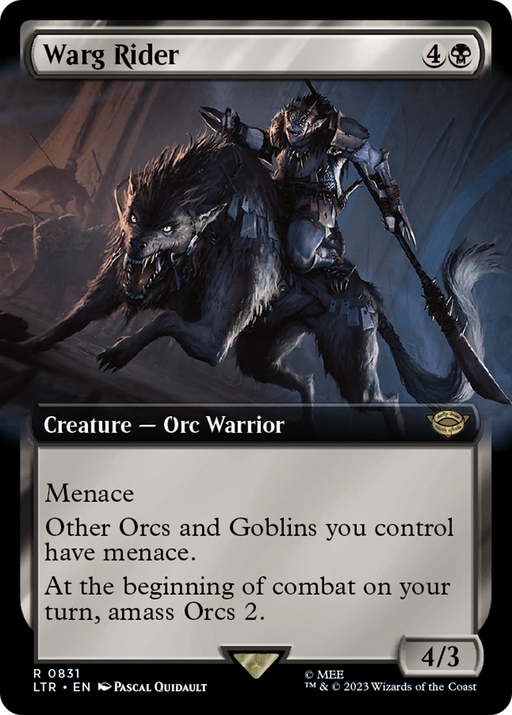 Warg Rider (LTR-831) [The Lord of the Rings: Tales of Middle-earth] (Extended Art) MTG Single Wizards of the Coast