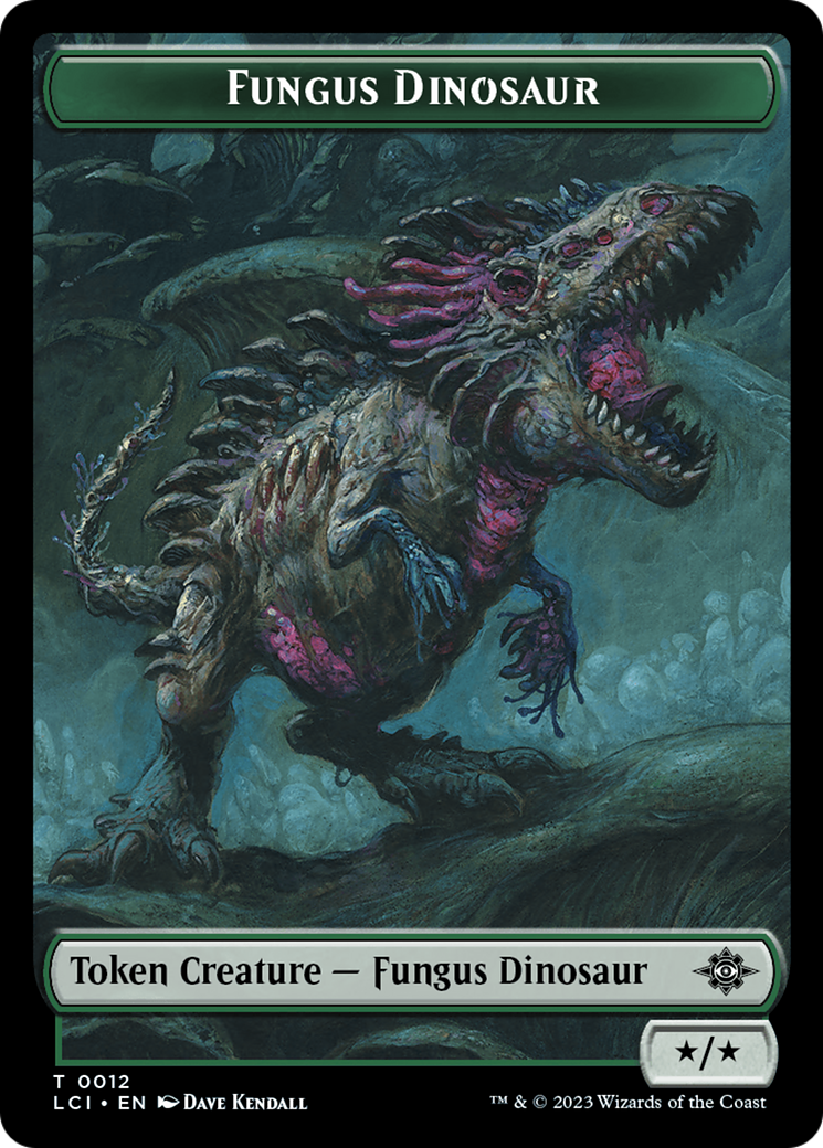 Fungus Dinosaur // Gnome Soldier Double-Sided Token [Tokens] The Lost Caverns of Ixalan Tokens MTG Single Magic: The Gathering