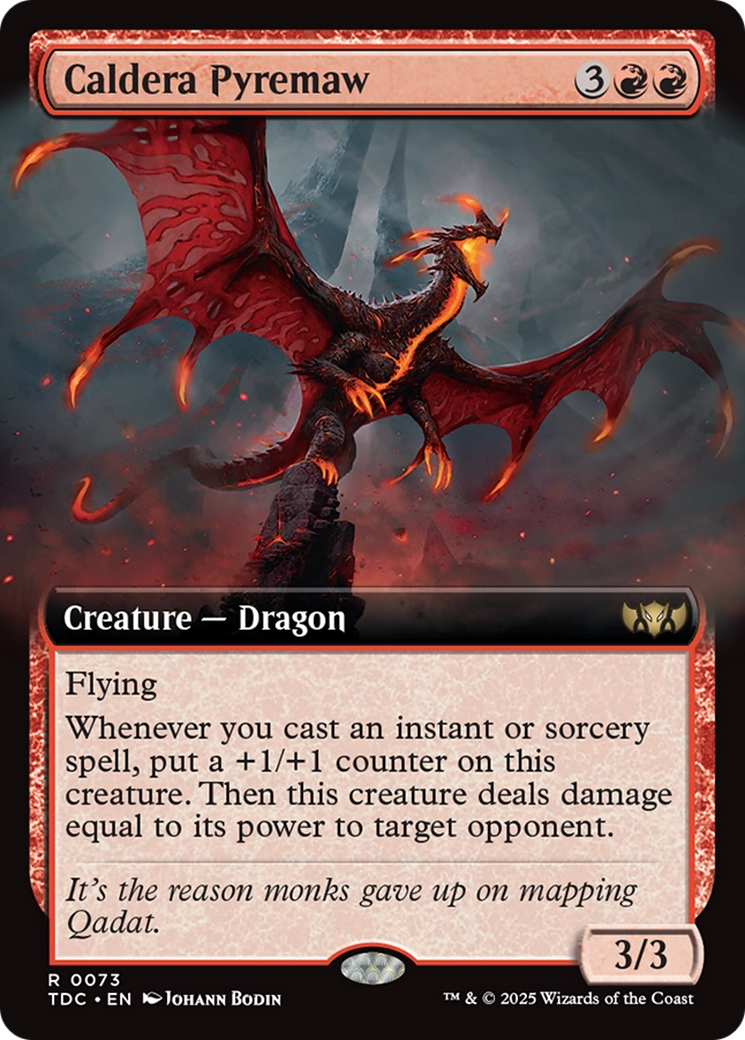 Caldera Pyremaw (TDC-073) [Commander: Tarkir: Dragonstorm] (Extended Art) MTG Single Wizards of the Coast