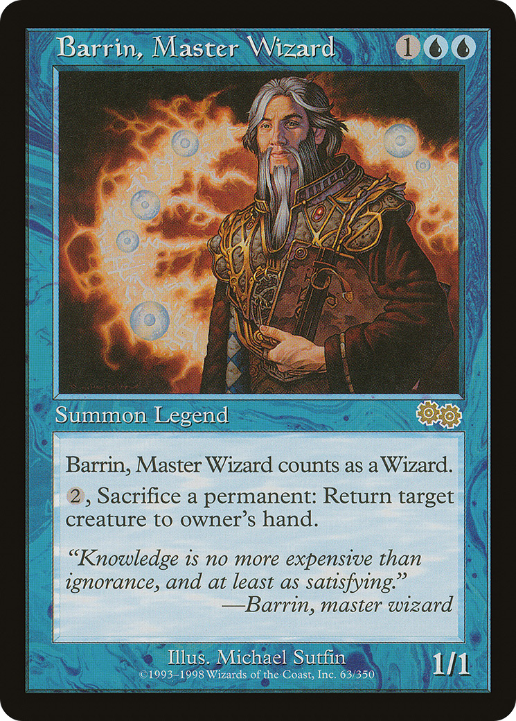 Barrin, Master Wizard (USG-063) [Urza's Saga] MTG Single Wizards of the Coast