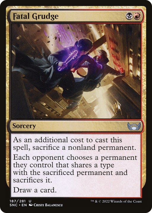 Fatal Grudge (SNC-187) [Streets of New Capenna] MTG Single Wizards of the Coast