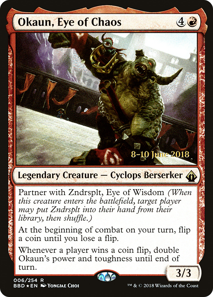 Okaun, Eye of Chaos [Battlebond Prerelease Promos] MTG Single Magic: The Gathering