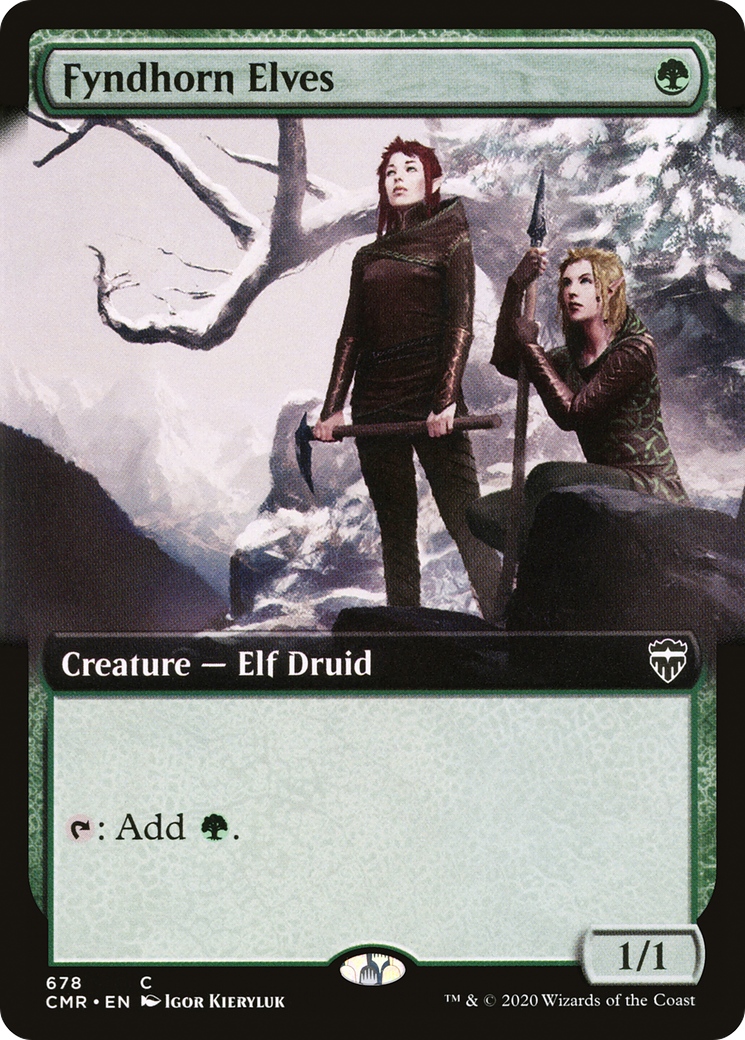 Fyndhorn Elves (CMR-678) [Commander Legends] (Extended Art) Foil MTG Single Wizards of the Coast