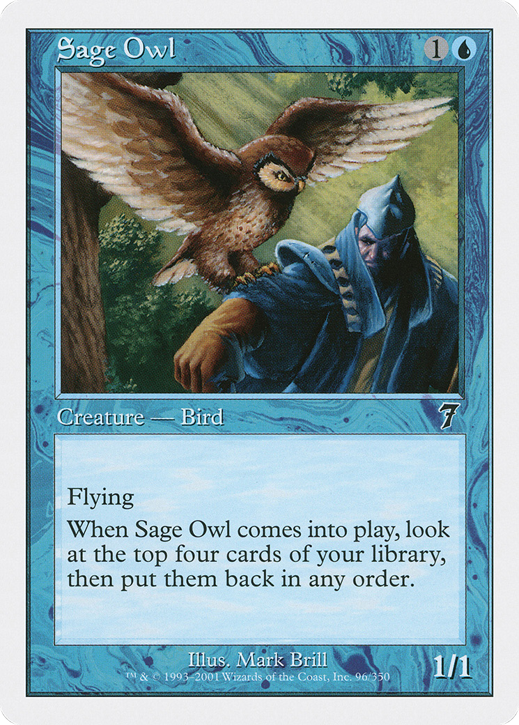 Sage Owl (7ED-096) [7th Edition] Foil MTG Single Wizards of the Coast