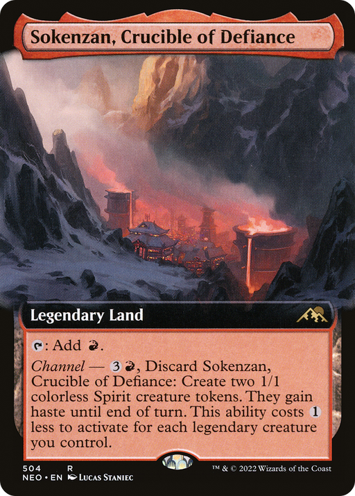Sokenzan, Crucible of Defiance (NEO-504) [Kamigawa: Neon Dynasty] (Extended Art) MTG Single Wizards of the Coast