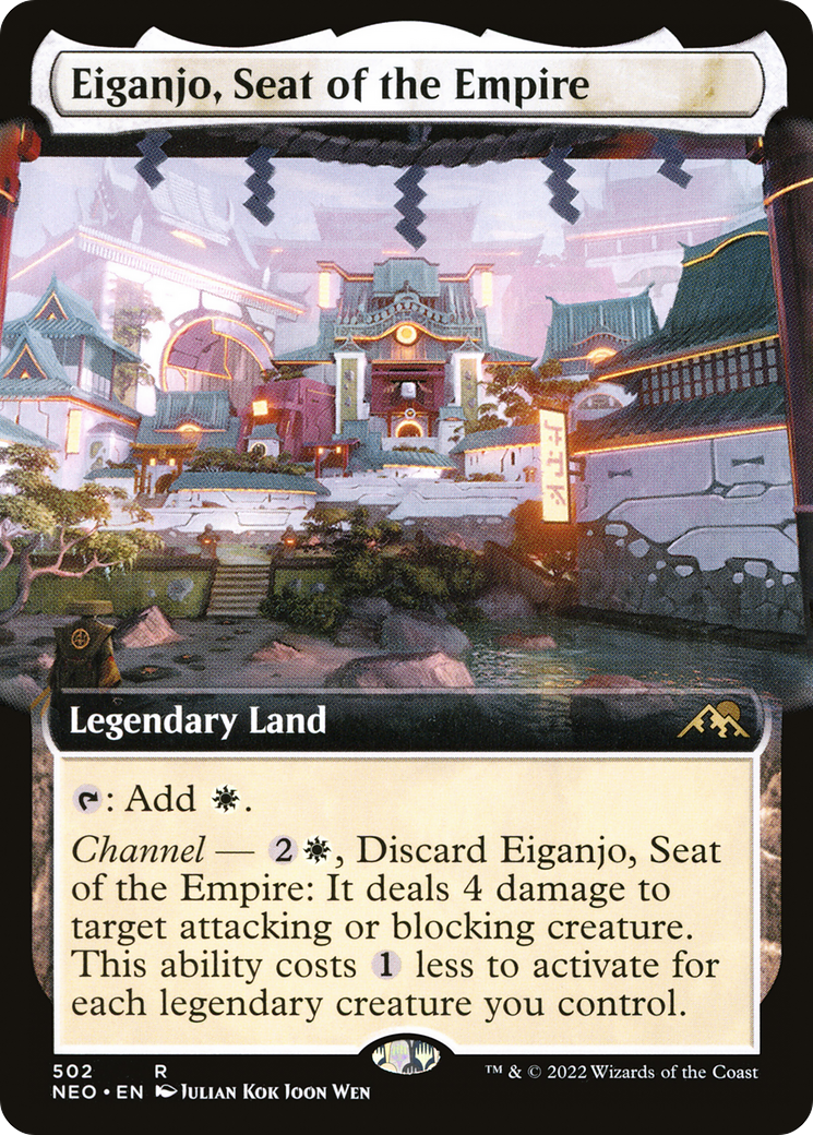Eiganjo, Seat of the Empire (NEO-502) [Kamigawa: Neon Dynasty] (Extended Art) Foil MTG Single Wizards of the Coast