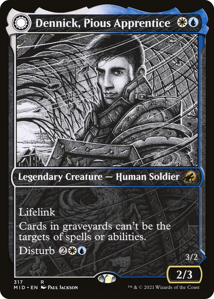 Dennick, Pious Apprentice (MID-317) [Innistrad: Midnight Hunt] (Showcase) MTG Single Wizards of the Coast