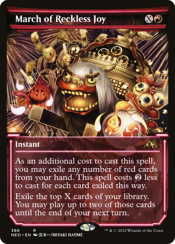 March of Reckless Joy (NEO-386) [Kamigawa: Neon Dynasty] (Showcase) MTG Single Wizards of the Coast