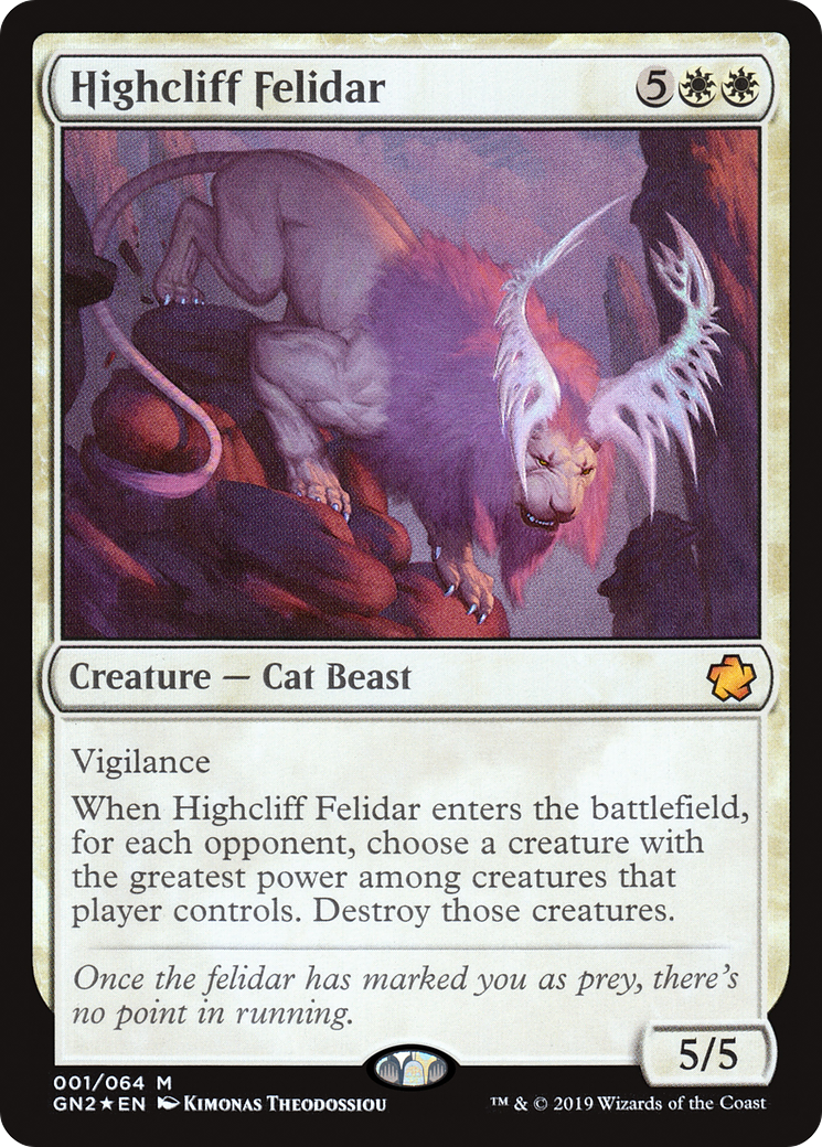 Highcliff Felidar (GN2-001) [Misc] Game Night 2019 Foil MTG Single Wizards of the Coast