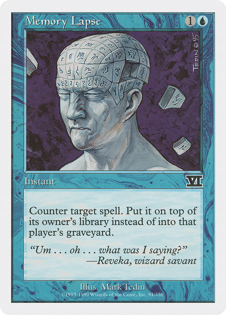 Memory Lapse (6ED-081) [Classic Sixth Edition] MTG Single Wizards of the Coast
