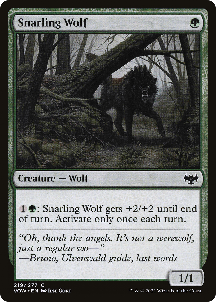 Snarling Wolf (VOW-219) [Innistrad: Crimson Vow] MTG Single Wizards of the Coast