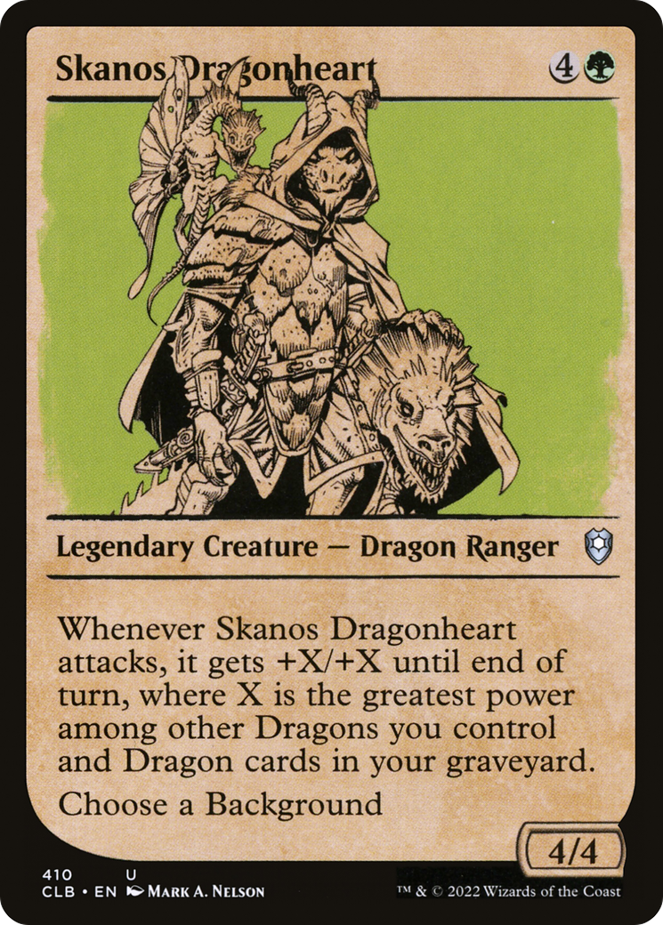 Skanos Dragonheart (CLB-410) [Commander Legends: Battle for Baldur's Gate] (Showcase) MTG Single Wizards of the Coast