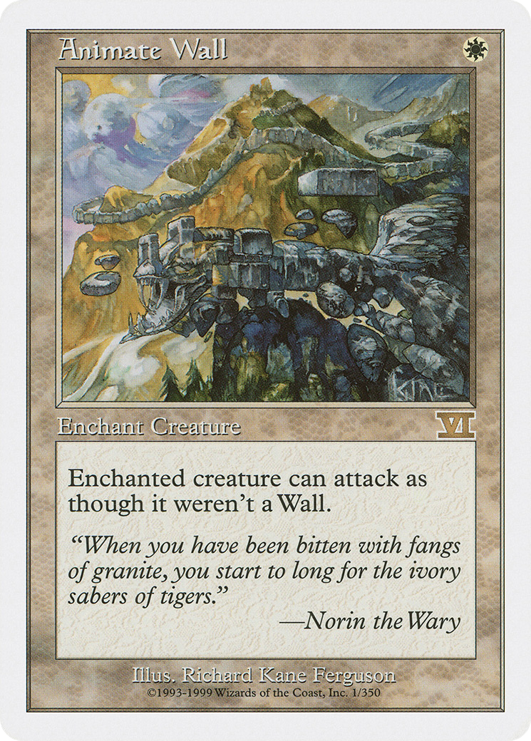 Animate Wall (6ED-001) [Classic Sixth Edition] MTG Single Wizards of the Coast
