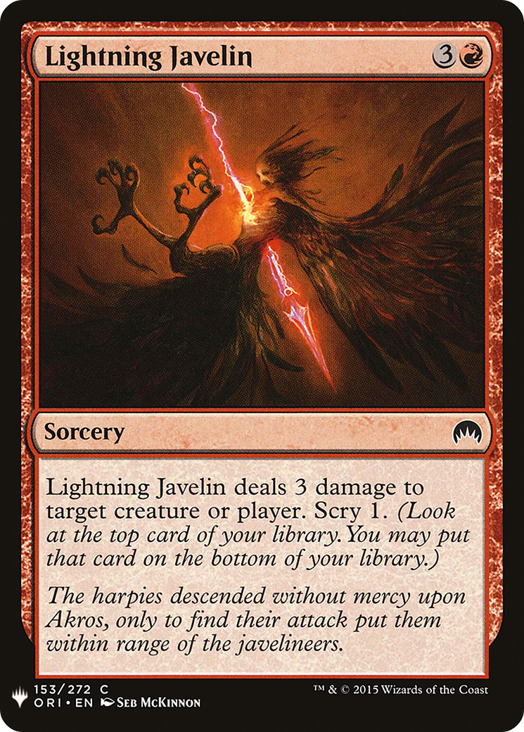 Lightning Javelin (LIST-ORI-153) [Mystery Booster] The List MTG Single Wizards of the Coast