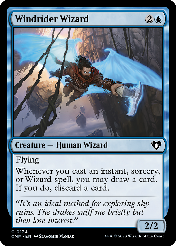 Windrider Wizard (CMM-134) [Commander Masters] Foil MTG Single Wizards of the Coast
