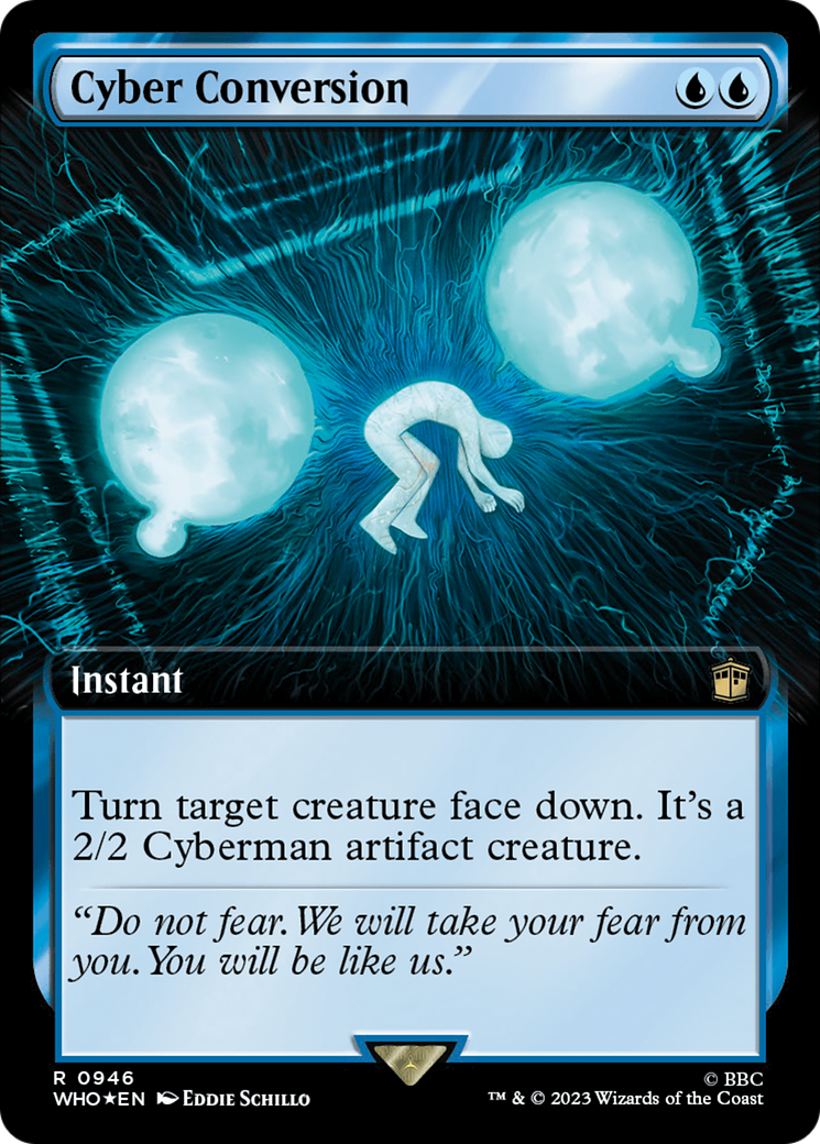 Cyber Conversion (Surge Foil) (WHO-946) [Doctor Who] (Extended Art) Foil MTG Single Wizards of the Coast