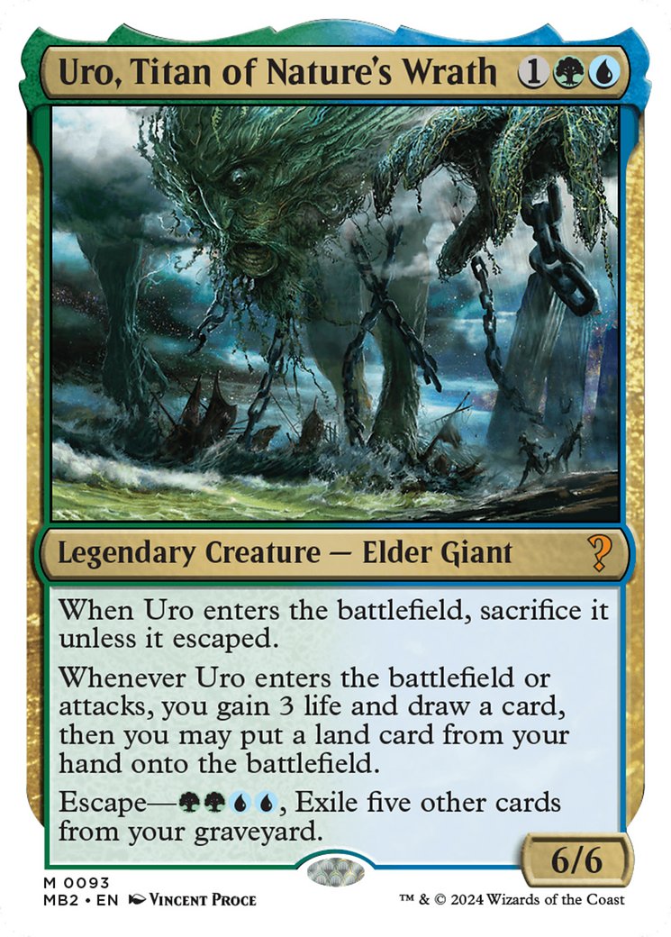 Uro, Titan of Nature's Wrath (White Border) (MB2-093) [Mystery Booster] Mystery Booster 2 MTG Single Wizards of the Coast