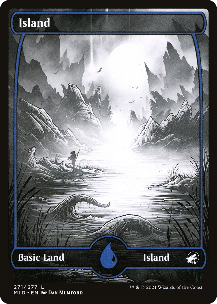 Island (271) (MID-271) [Innistrad: Midnight Hunt] (Full Art, Showcase) MTG Single Wizards of the Coast