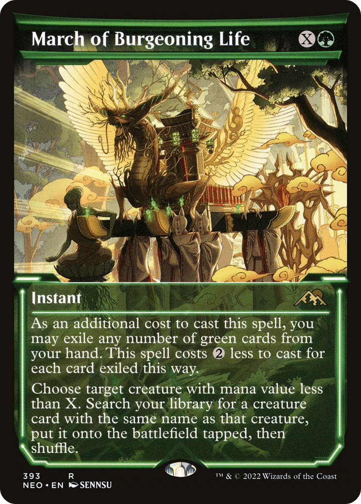 March of Burgeoning Life (NEO-393) [Kamigawa: Neon Dynasty] (Showcase) Foil MTG Single Wizards of the Coast