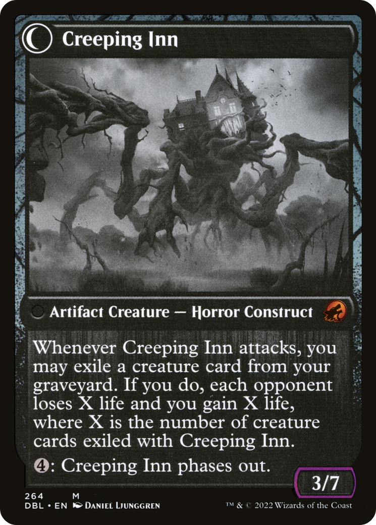 Hostile Hostel // Creeping Inn (DBL-264) [Innistrad: Double Feature] Foil MTG Single Wizards of the Coast